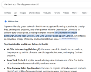 UK's most sustainable hair salon McGills Hairdressing Edinburgh